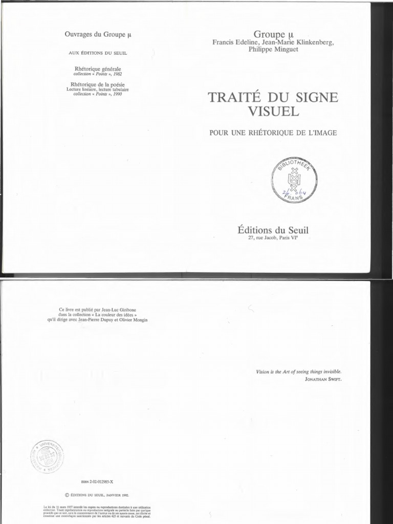 TRAITÉ DU SIGNE VISUEL Amazon.fr - Traité du signe visuel : Pour une rhétorique de