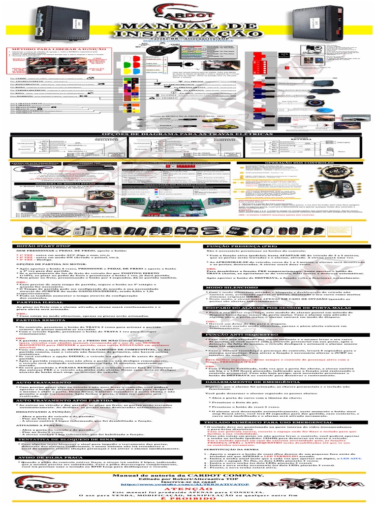 Manual Alarme CARDOT 2022 (Módulo Completo) - by Alternativa TOP | PDF ...