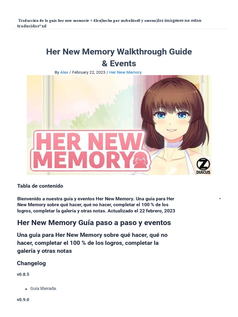 Guía Completa de Her New Memory PDF Gimnasio