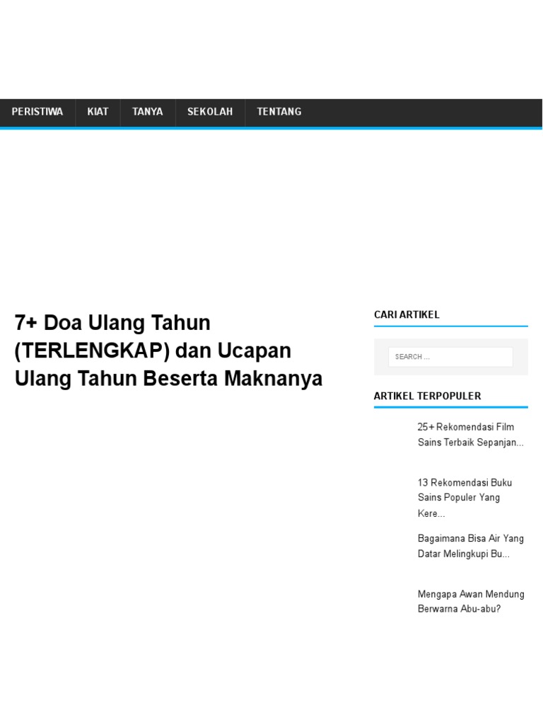 7+ Doa Ulang Tahun (TERLENGKAP) Dan Ucapan Ulang Tahun Beserta Maknanya