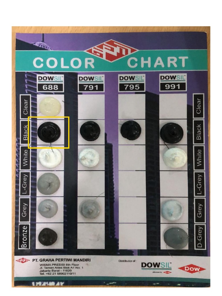 color chart sealant DOWSIL 991,688 PDF