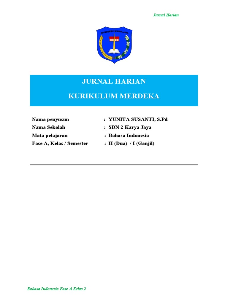 Jurnal Harian Kelas 2 Kurikulum Merdeka | PDF
