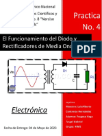 Practica No.4 (El Funcionamiento Del Diodo y Rectificadores de Media Onda)