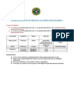 Administration of The Sia Vaccines and Vitamin A