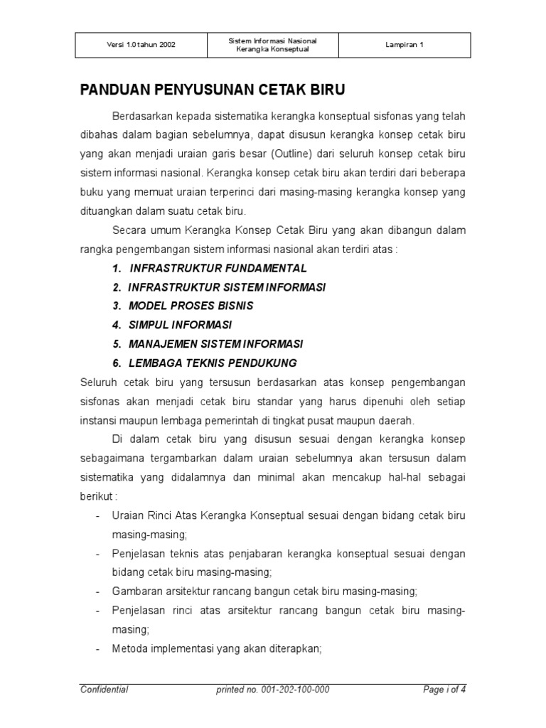 SISFONAS - Lampiran 1 - Panduan Penyusunan Cetak Biru | PDF