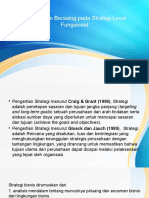 Keunggulan Bersaing Pada Strategi Level Fungsional