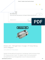 Motor DC - Pengertian, Fungsi, Prinsip Kerja, Komponen