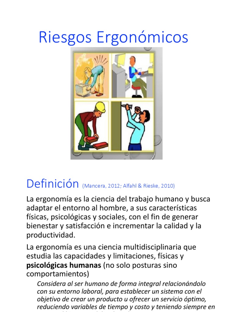 Presentacion 10 Riesgos Ergonomicos Pdf 