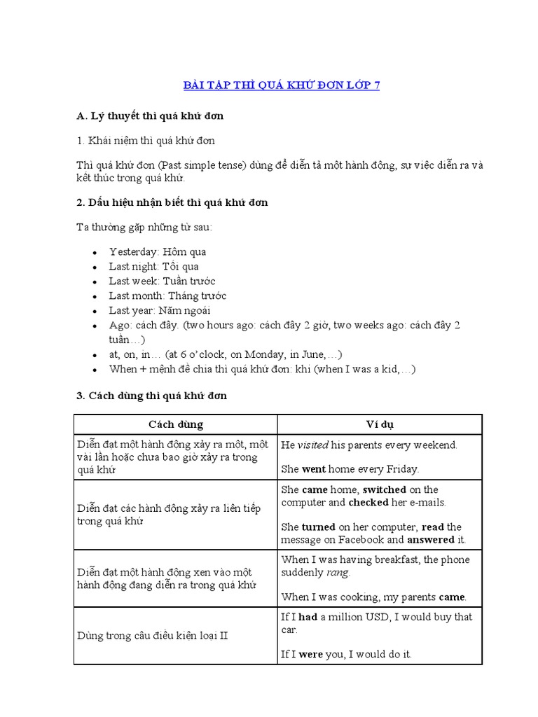 Bai tap thi qua khu don lop 7 pdf