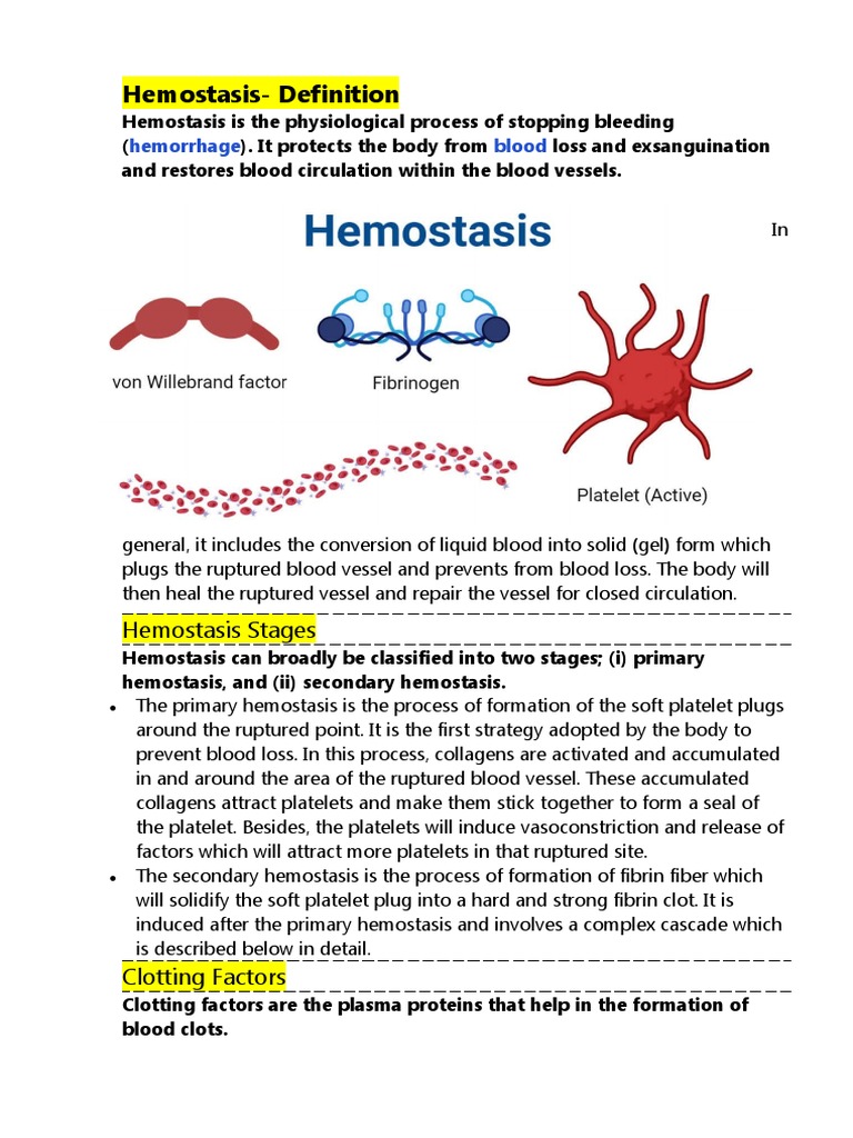 Hemostasis Definition Download Free PDF Coagulation Hemostasis