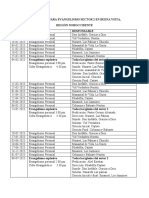 Calendario para Evangelismo Sector 2 Región Noroccidente de Las Iglesias Centroamericanas de Huehuetenango