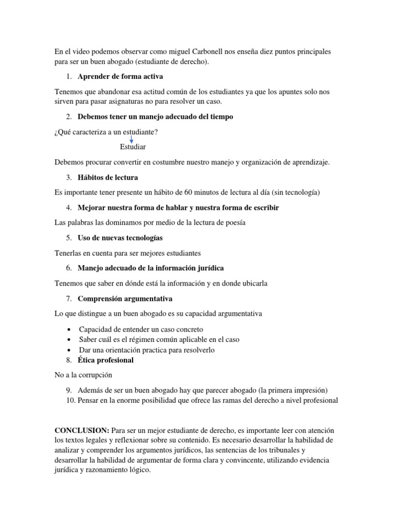 Diez claves para ser un buen abogado | PDF | Crecimiento personal y ...