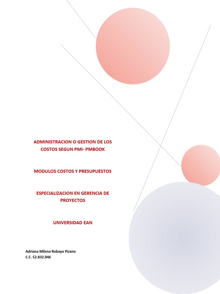 Gestión de Costos en Proyectos PMI | PDF | Negocios | Tecnología