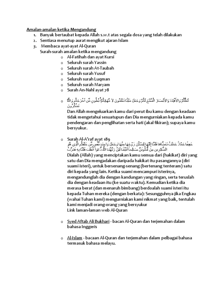 Amalan Semasa Mengandung Pdf