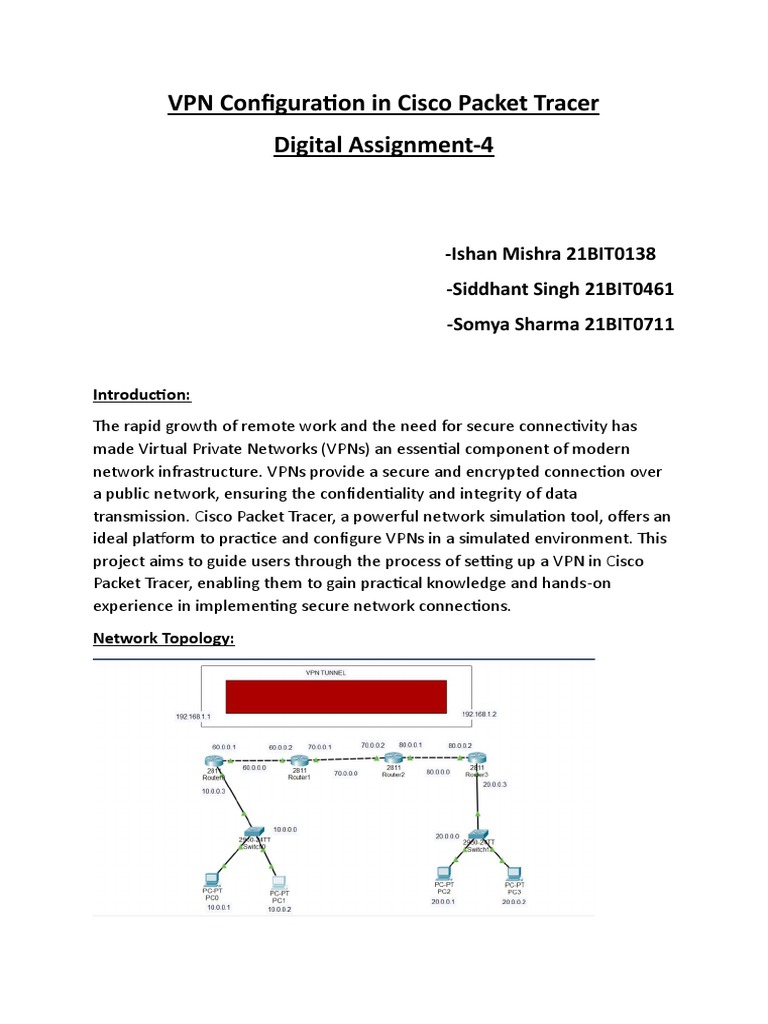 Configuring VPN in Cisco Packet Tracer | PDF | Games & Activities ...
