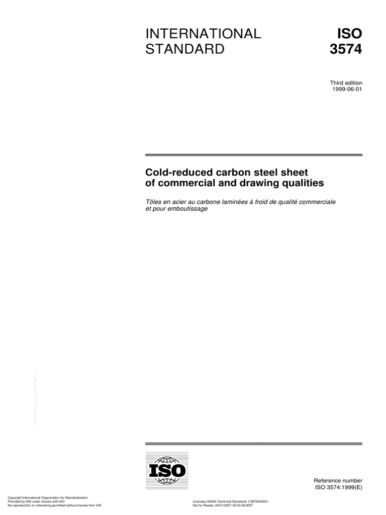 Iso 3574 1999 | PDF