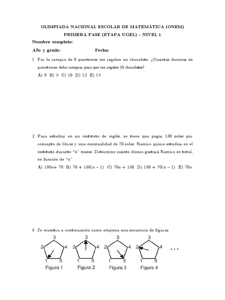OLIMPIADA NACIONAL ESCOLAR DE MATEMÁTICA PDF