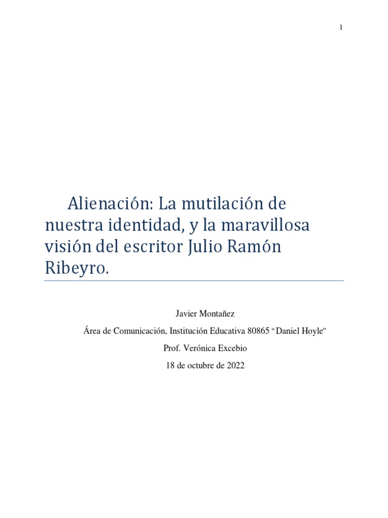 Alienaci n La mutilacion de nuestra - 1704010957