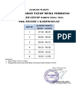 1 Shift - ALOKASI JAM PELAJARAN PTM TERBATAS @35 Menit Genap