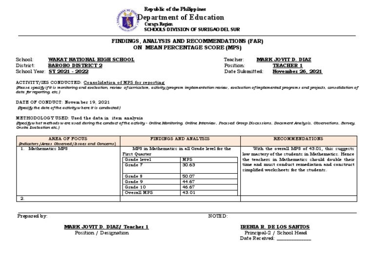 FAR Template Mps | PDF