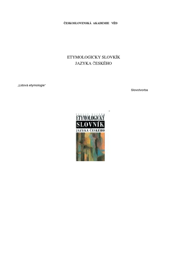 Evropský Slovník - 6.jazyku, Etymologicky Slovnik | PDF