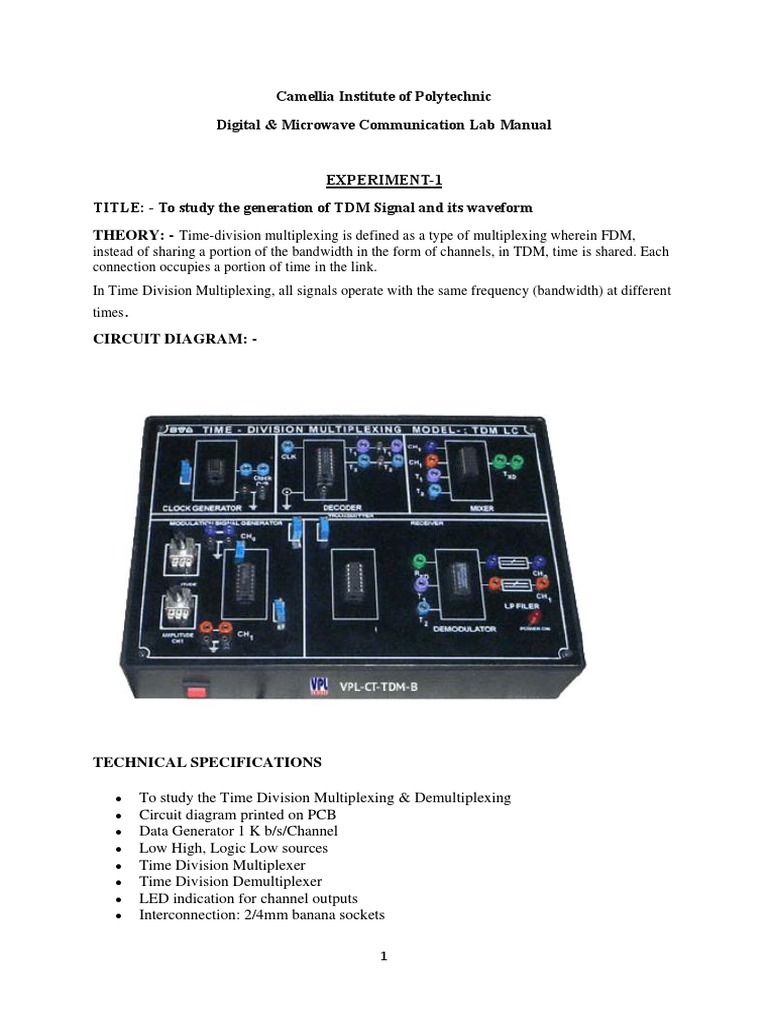Camellia Institute of Polytechnic Digital & Microwave Communication Lab