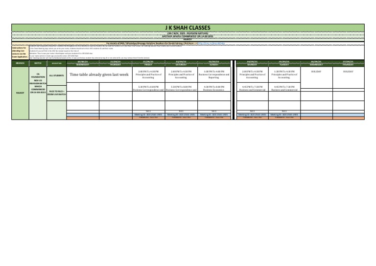 Course Time Table Pdf 57626 Pdf