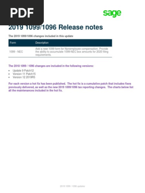 X3 2019 1099 Update release notes 2
