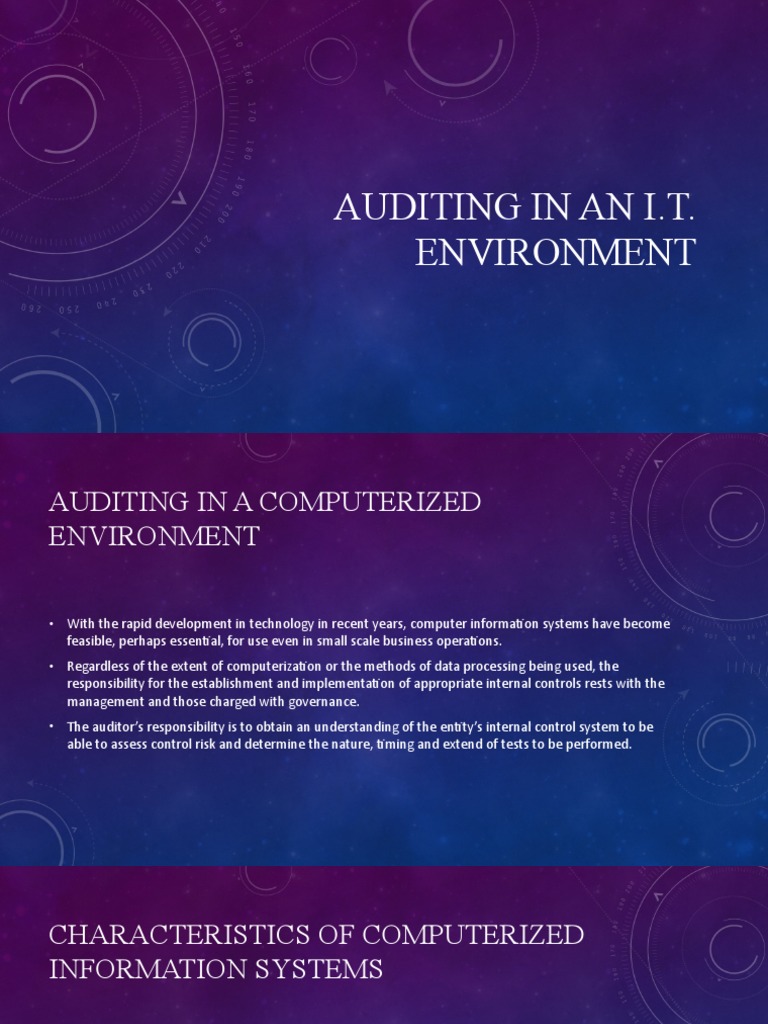 Auditing in An IT Environment PDF Internal Control Audit