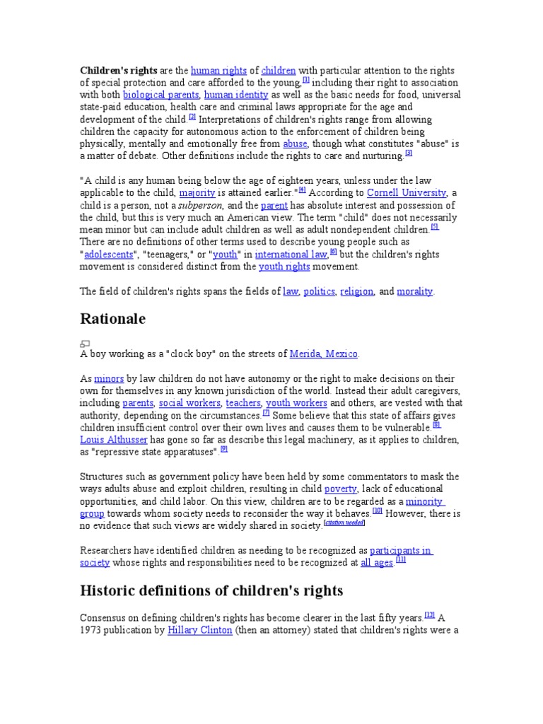 Defining Children's Rights: A Comprehensive Look at the Legal Framework ...