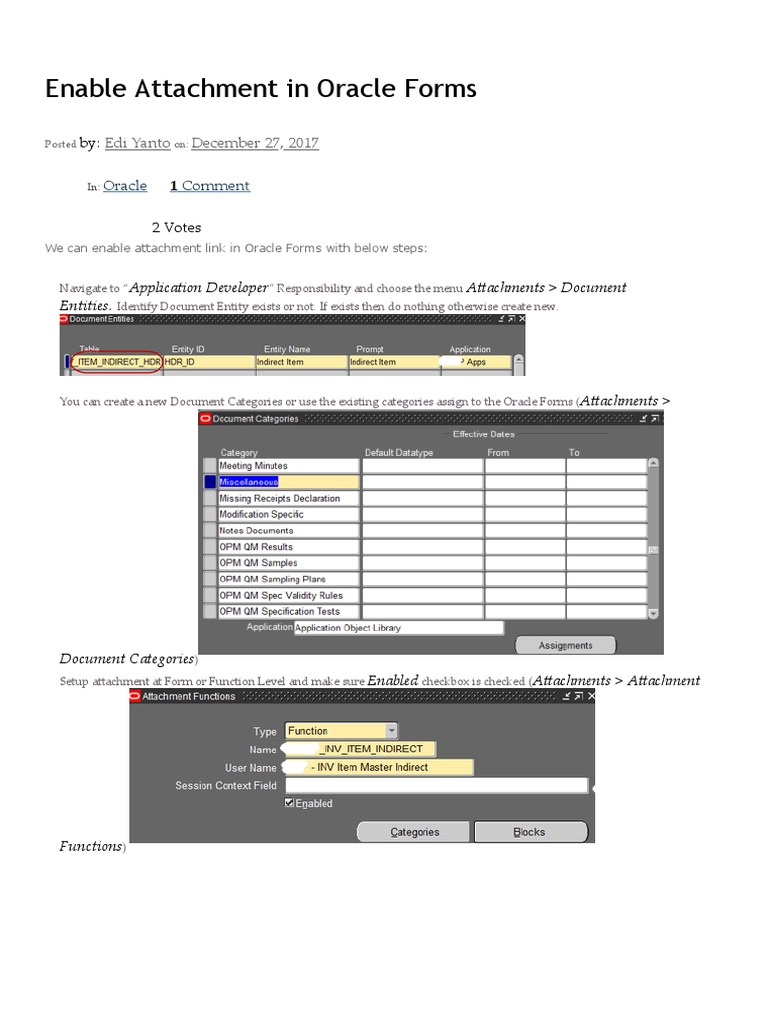 Enable Attachments in Oracle Forms | PDF