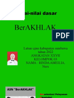 Nilai-Nilai Dasar Berakhlak, Pesan Dan Kesan