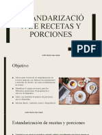 Estandarización de Recetas y Porciones