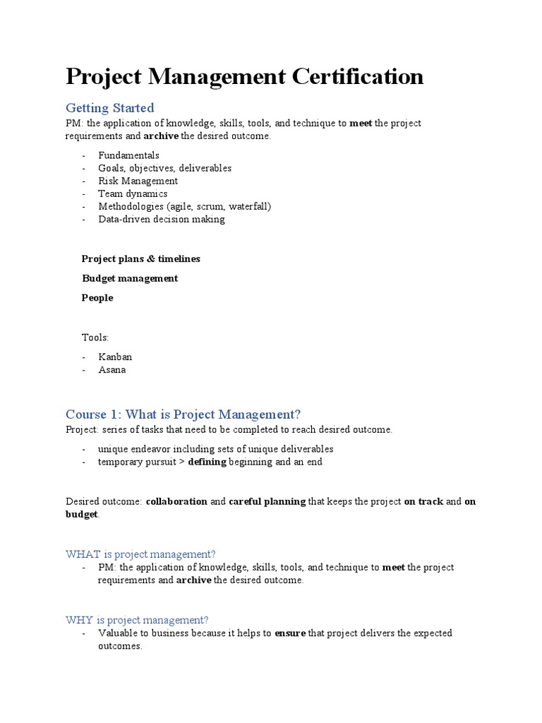 Project Management Certification Guide | PDF | Agile Software ...