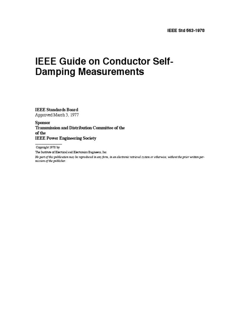 IEEE Guide On Conductor Self-Damping Measurements | PDF | Electrical ...