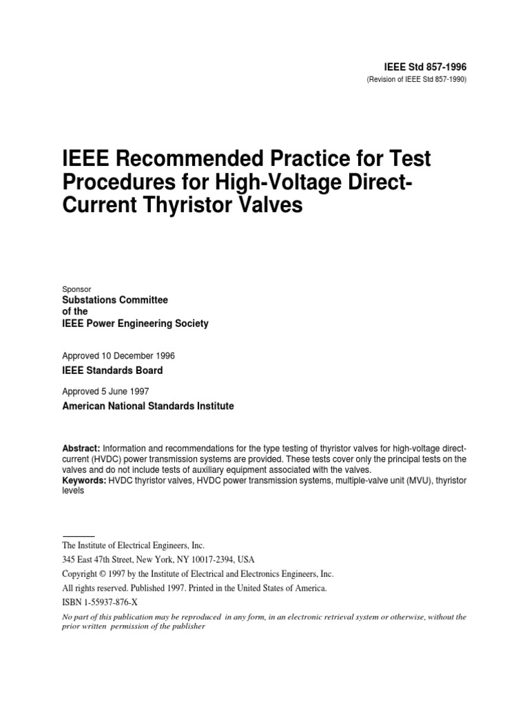 IEEE Recommended Practice For Test Procedures For High Circuit Diagram