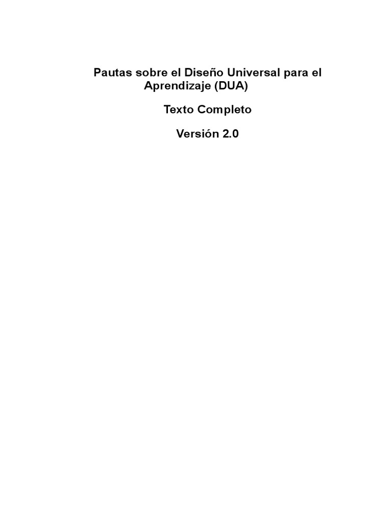 Pautas DUA 2.0 para Currículos Inclusivos | PDF | Plan de estudios ...