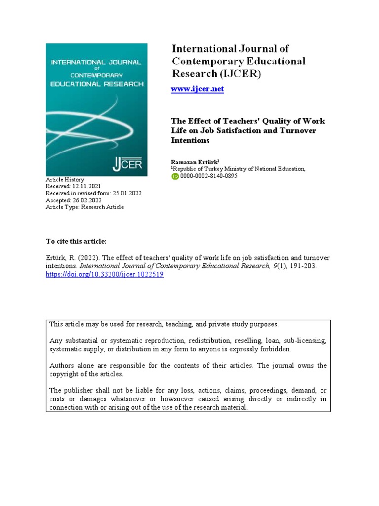 Journal - Work-Life Balance | PDF | Job Satisfaction | Employment