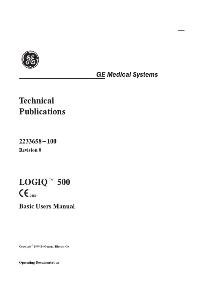GE LOGIQ 500 Ultrasound System - Basic user manual | PDF ...