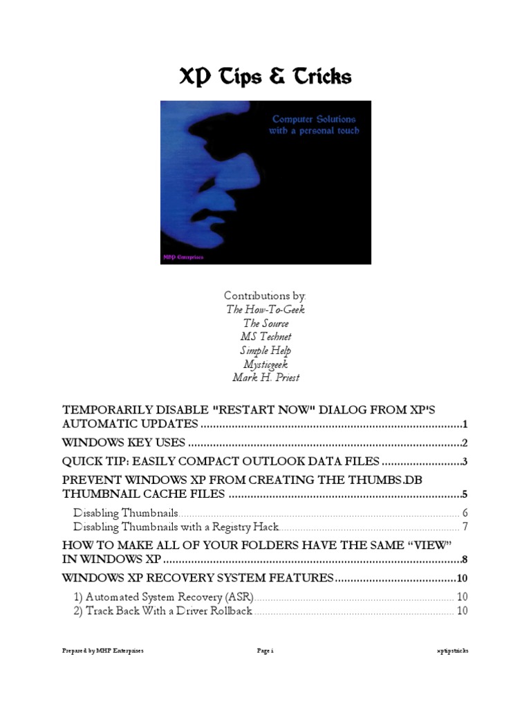 Essential Windows XP Tips & Tricks Guide | PDF
