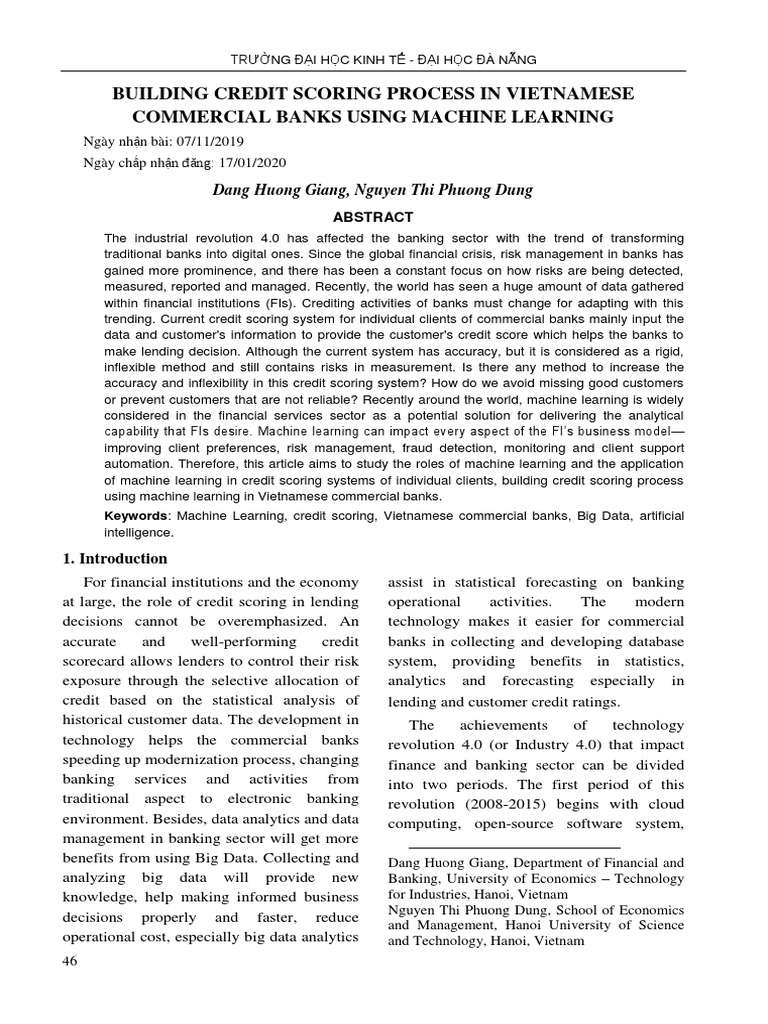 Machine Learning in Credit Scoring | PDF | Machine Learning | Loans