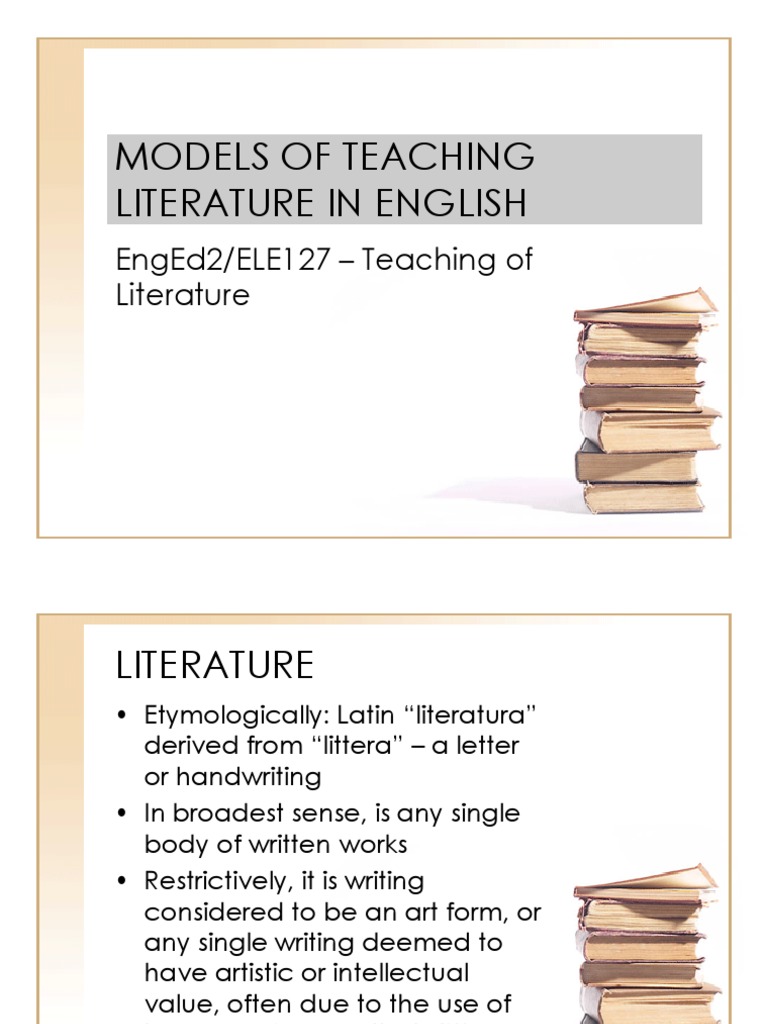 Models in Teaching Lit PDF Genre English As A Second Or Foreign