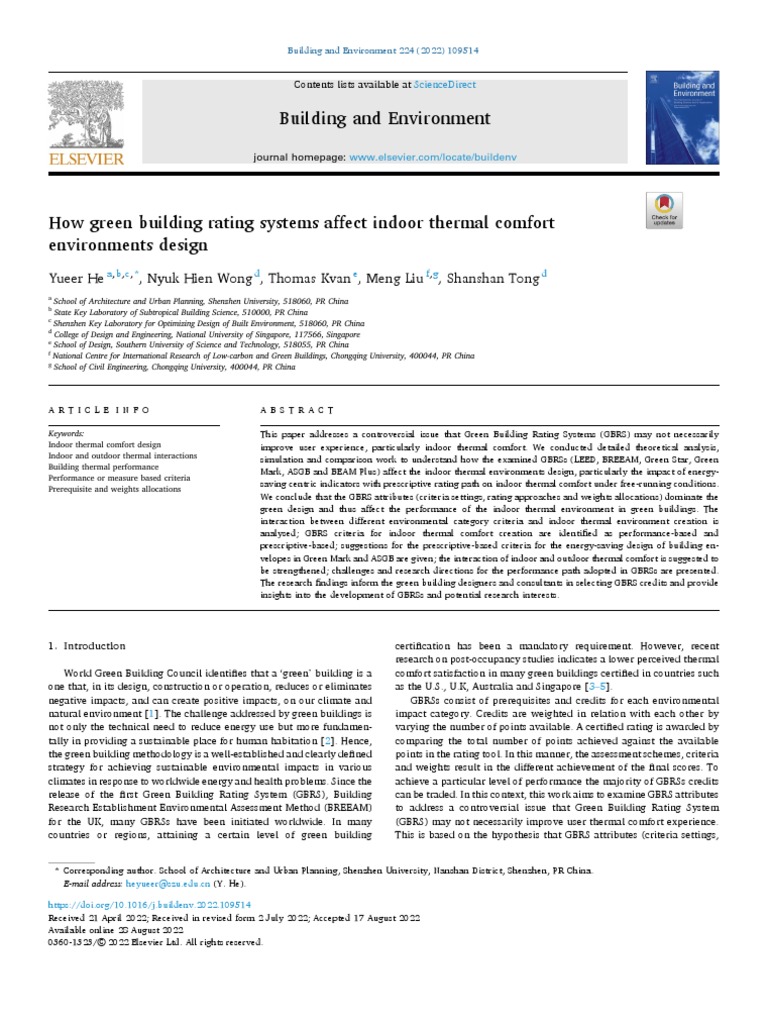 1 s2.0 S0360132322007442 Main | PDF | Green Building | Energy Conservation