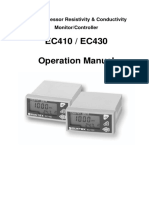 EC410 / EC430 Operation Manual: Microprocessor Resistivity & Conductivity Monitor/Controller