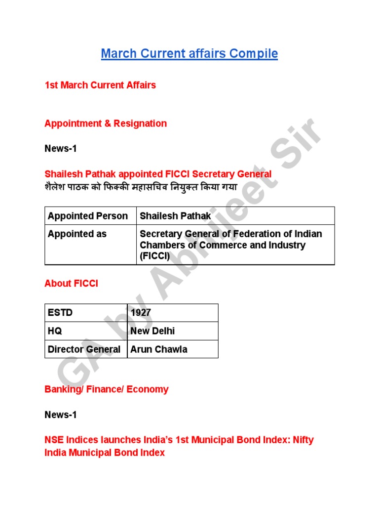 March current affairs compile pdf