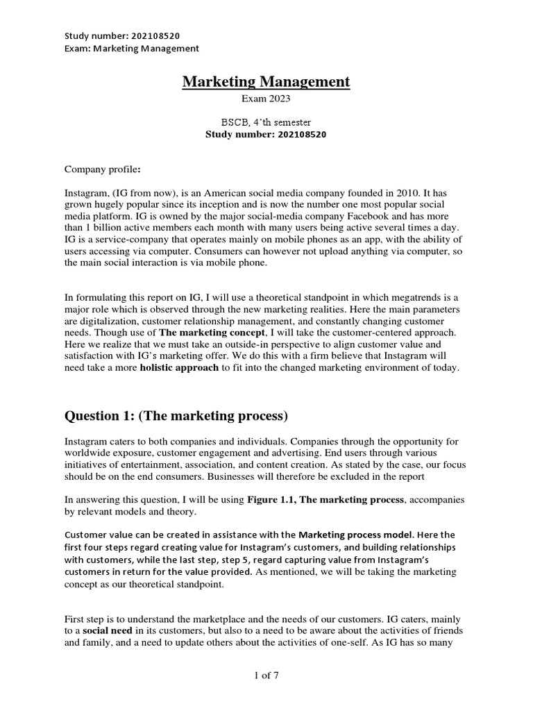 Marketing Management Exam 2023 Done | PDF | Brand | Marketing