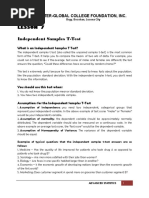 LESSON 7 Independent Sample T Test