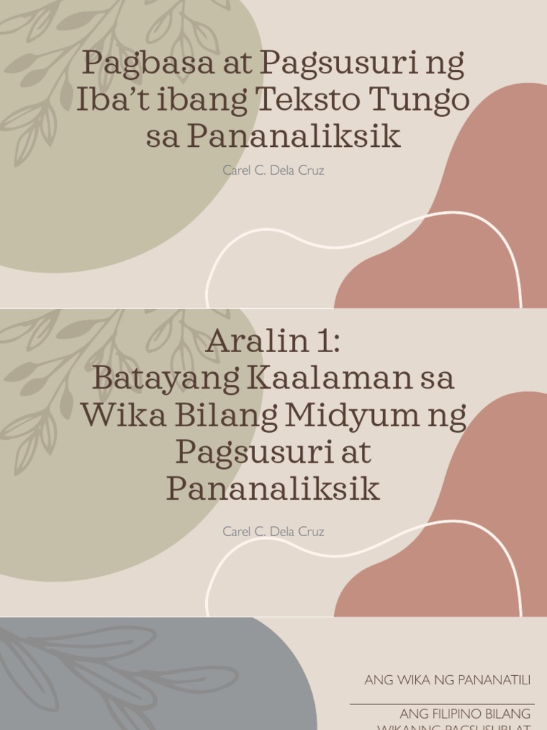 Pagbasa Aralin 1 Pdf