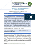 Comparative Analysis of Text Mining Techniques For