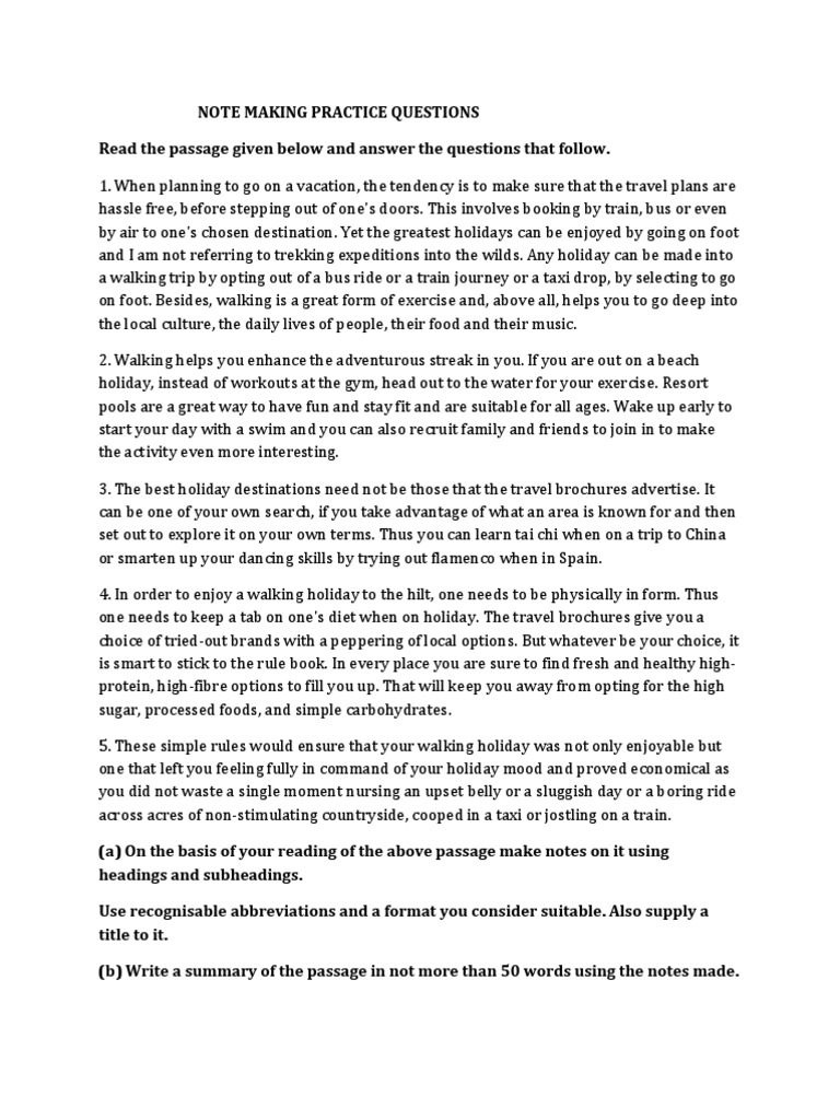 Student Note-Making Guide | PDF